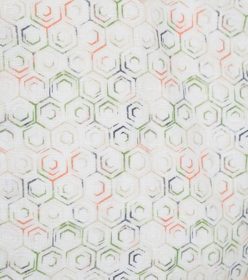 No Excess Overhemd Linnen Off-white Print - Foto 2