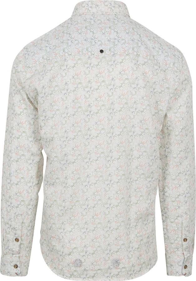 No Excess Overhemd Linnen Off-white Print - Foto 4