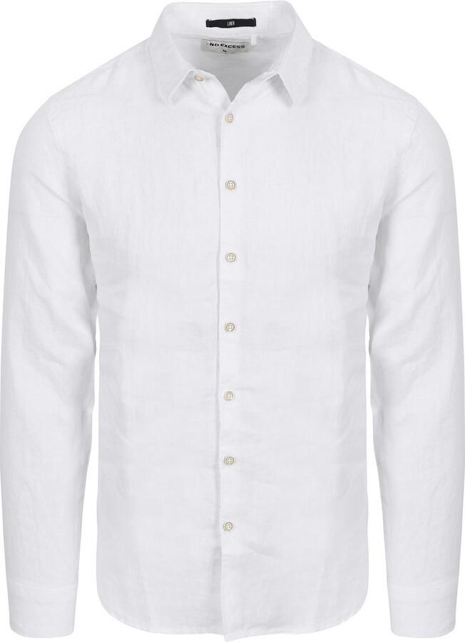 No Excess Overhemd Lange Mouw Overhemd Linnen Wit - Foto 4