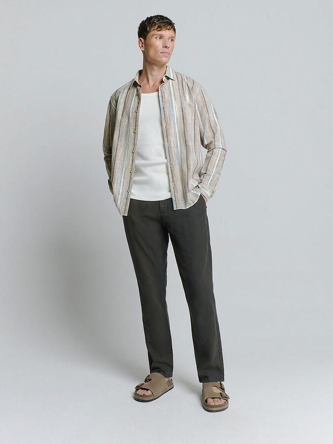 No Excess Overhemd Streep Beige - Foto 2