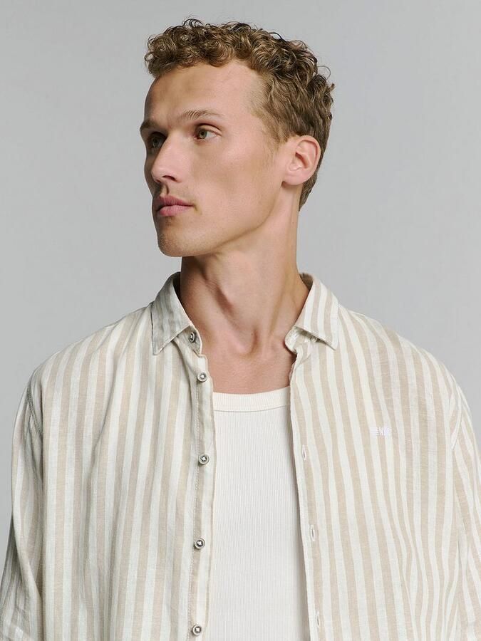No Excess Overhemd Stripes Beige - Foto 3