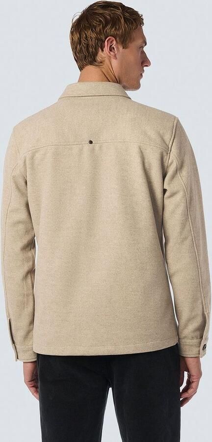 No Excess Melange Button Closure Overshirt Beige Heren - Foto 4