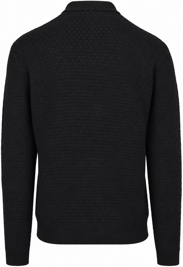 No Excess katoenen regular fit gebreide jacquard trui zwart - Foto 5