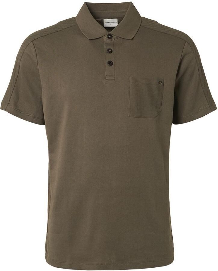 No Excess T-shirt Polo Jacquard Army Groen