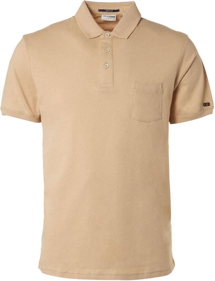 No Excess T-shirt Polo Linnen Beige - Foto 4