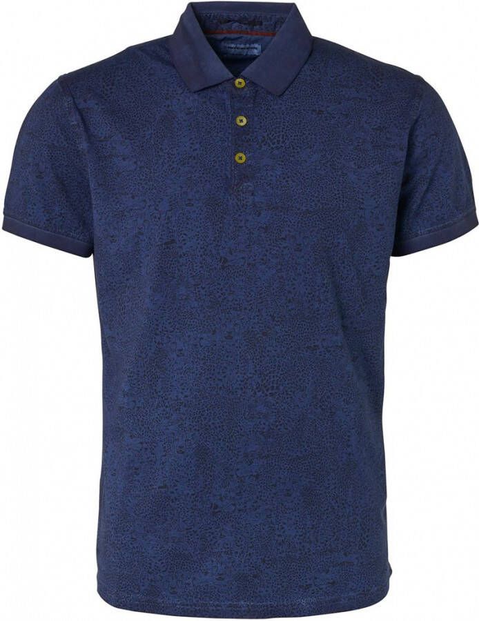 No Excess Polo Print Donkerblauw