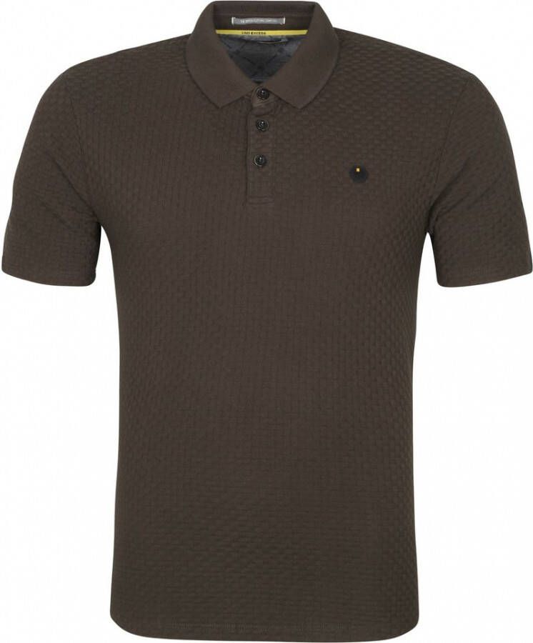 No Excess Polo Solid Jacquard Donkergroen