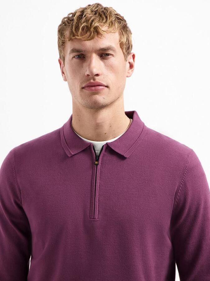 No Excess Polo Zip Trui Dark Wine - Foto 2