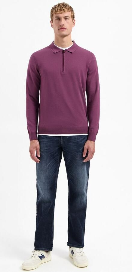 No Excess Polo Zip Trui Dark Wine - Foto 4