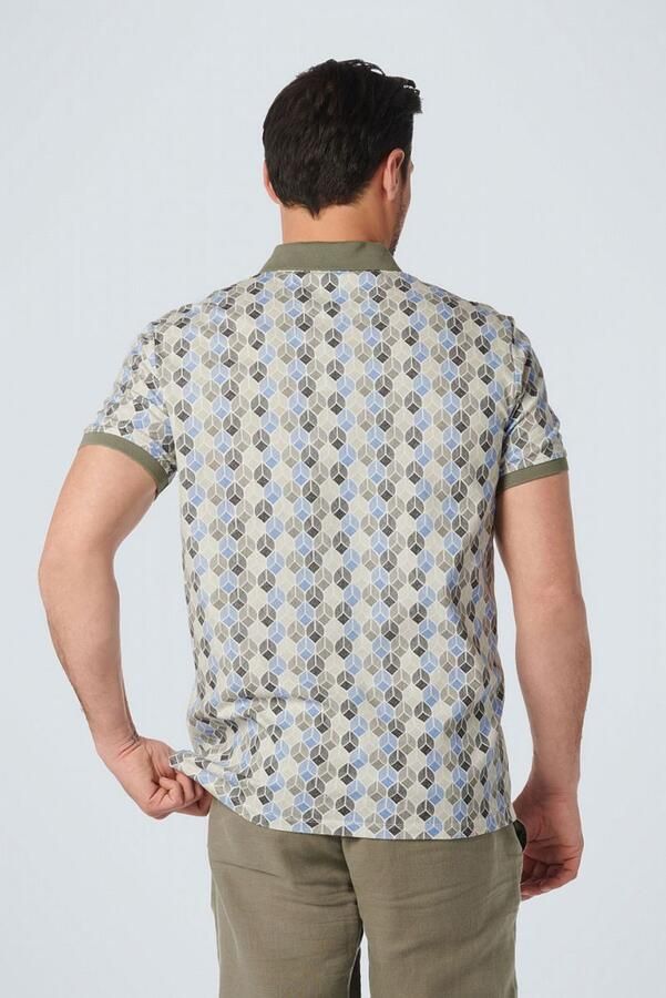 No Excess Poloshirt Print Blauw Groen Blauw Heren - Foto 2