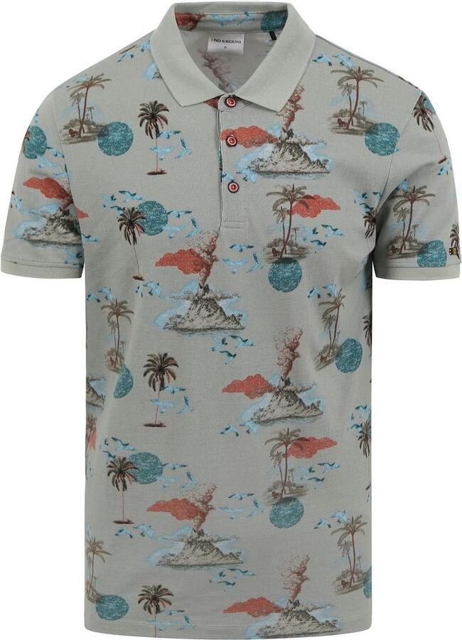 No Excess polo met all over print smoke green - Foto 3