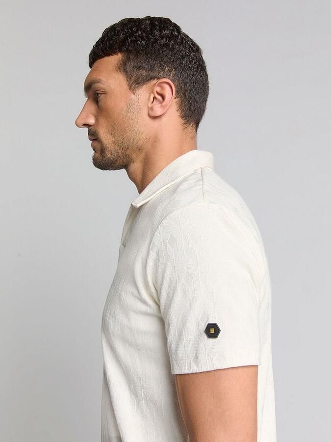 No Excess Poloshirt Terry Jacquard Ecru - Foto 3