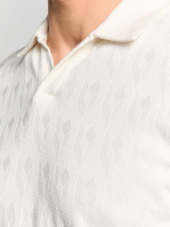 No Excess Poloshirt Terry Jacquard Ecru - Foto 5