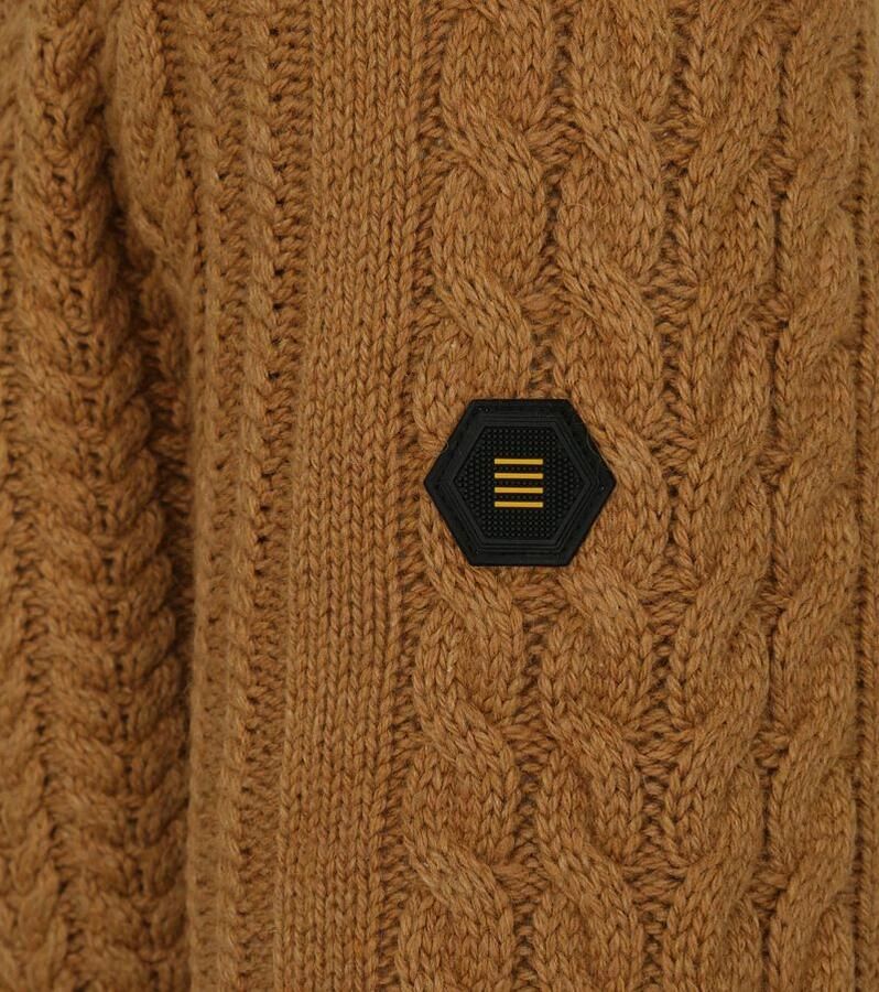 No Excess Pullover Crewneck Cable Knit met W Dark Fudge Bruin Heren - Foto 4