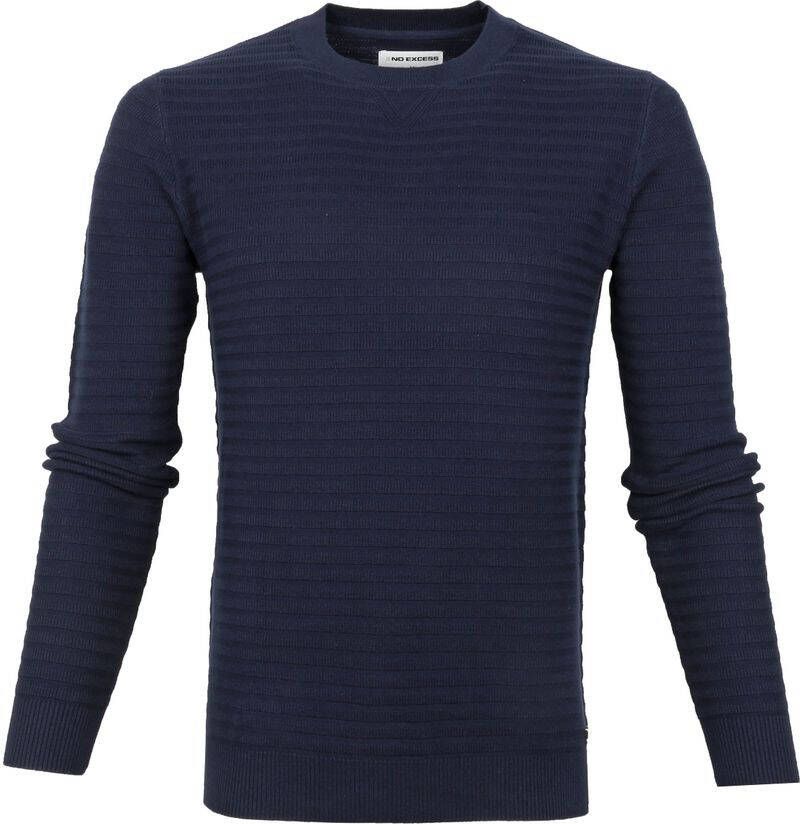 No Excess Pullover Rib Donkerblauw