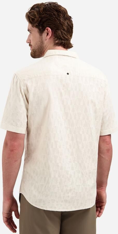 No Excess Short Sleeve Jacquard Overhemd Ecru - Foto 4