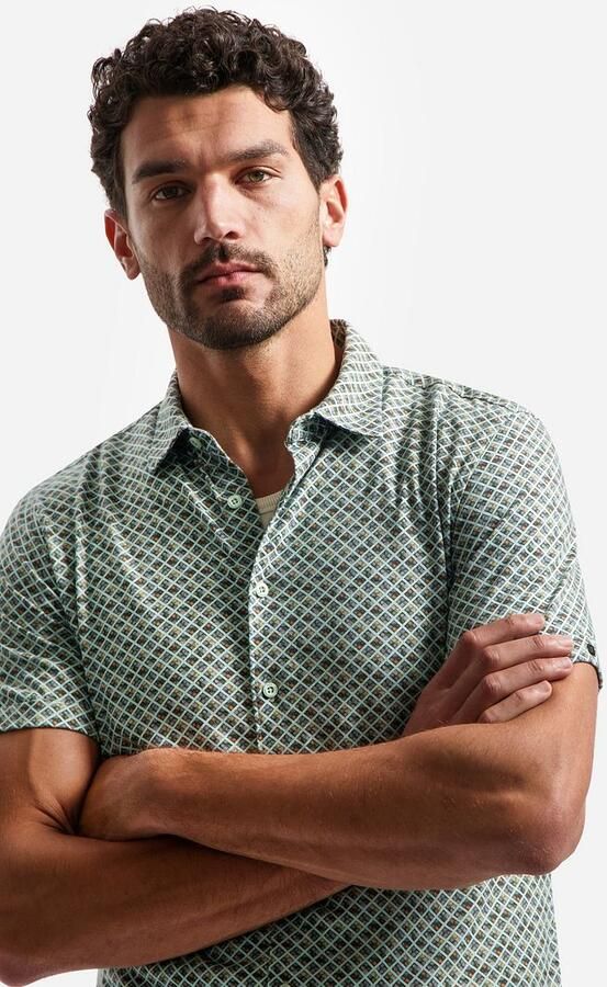 No Excess Short Sleeve Jersey Overhemd Print Groen - Foto 2