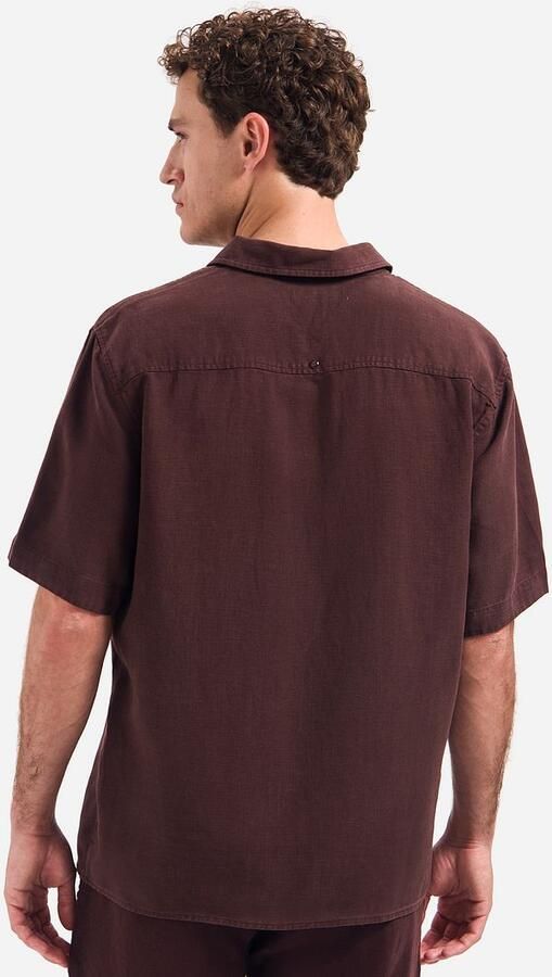 No Excess Short Sleeve Overhemd Linen Blend Bruin - Foto 2