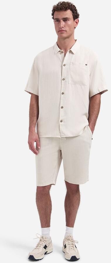 No Excess Short Sleeve Overhemd Linen Blend Ecru - Foto 5