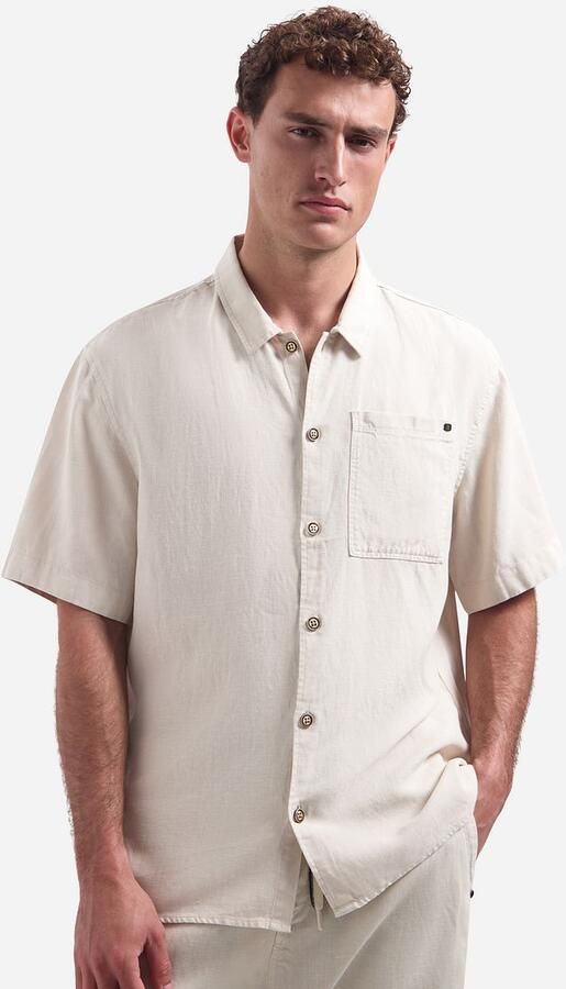 No Excess Short Sleeve Overhemd Linen Blend Ecru - Foto 3