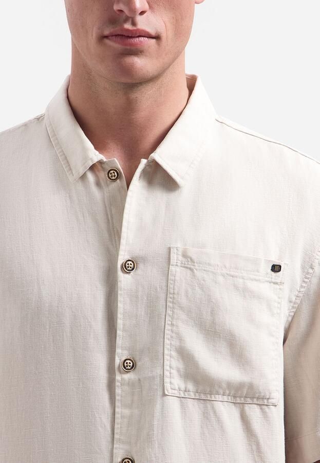 No Excess Short Sleeve Overhemd Linen Blend Ecru - Foto 2