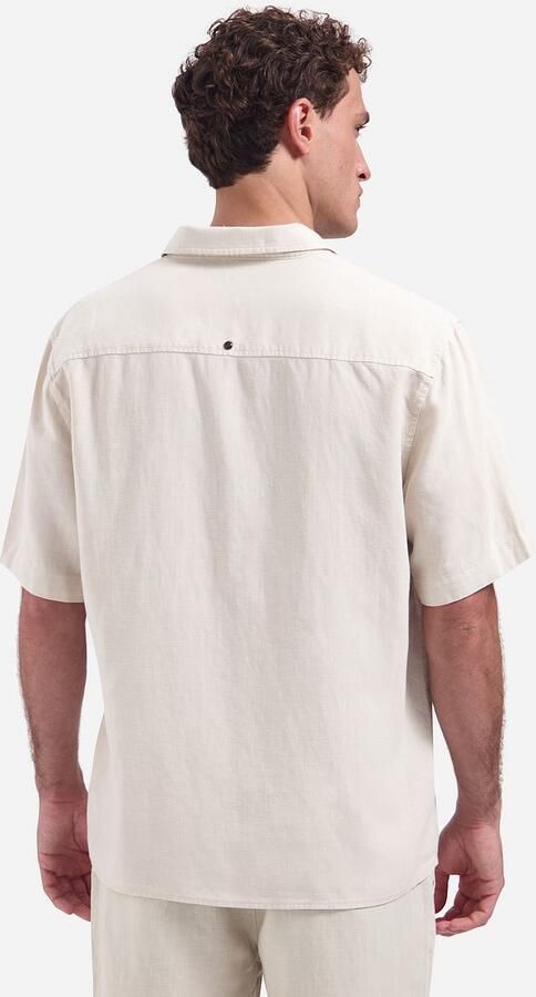 No Excess Short Sleeve Overhemd Linen Blend Ecru - Foto 4