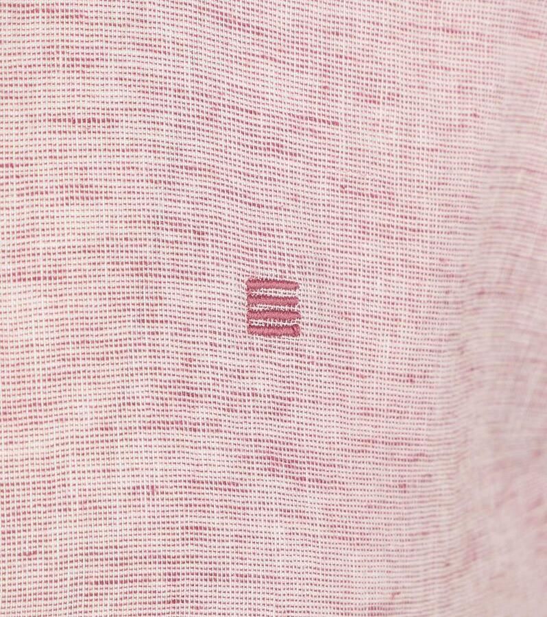No Excess Short Sleeve Overhemd Linen Blend Roze - Foto 2