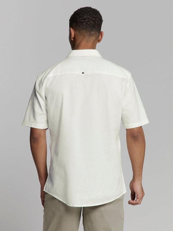 No Excess Short Sleeve Overhemd Linen Blend Wit - Foto 4