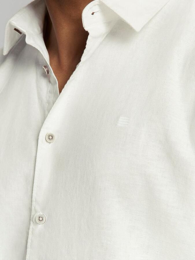 No Excess Short Sleeve Overhemd Linen Blend Wit - Foto 5