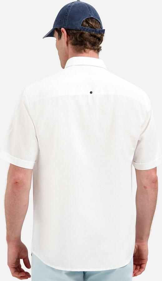 No Excess Overhemd Korte Mouw Short Sleeve Overhemd Linen Blend Wit - Foto 4