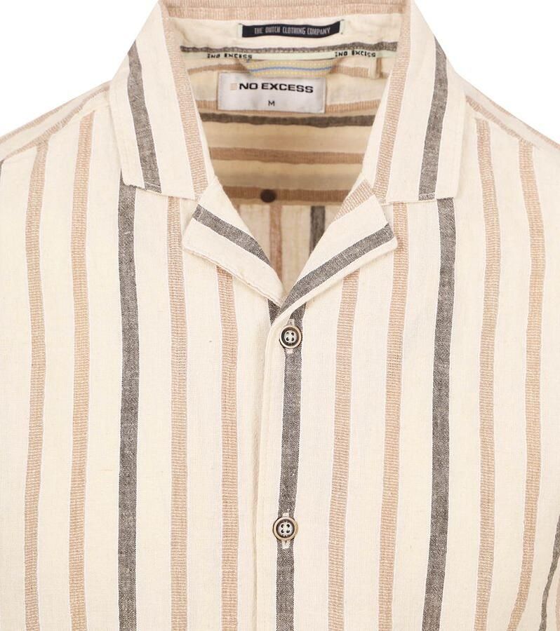 No Excess Short Sleeve Overhemd Linnen Ecru - Foto 2