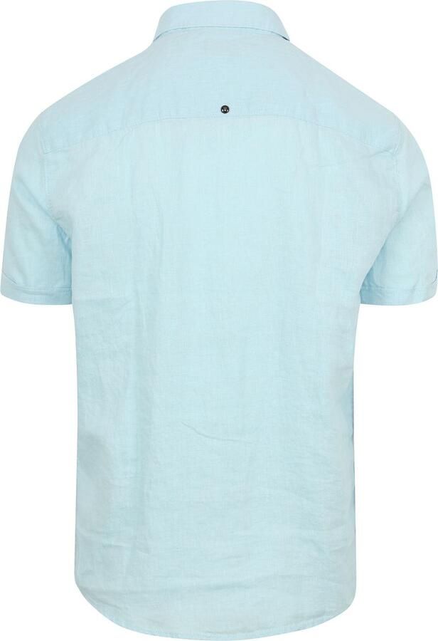 No Excess Short Sleeve Overhemd Linnen Lichtblauw - Foto 4