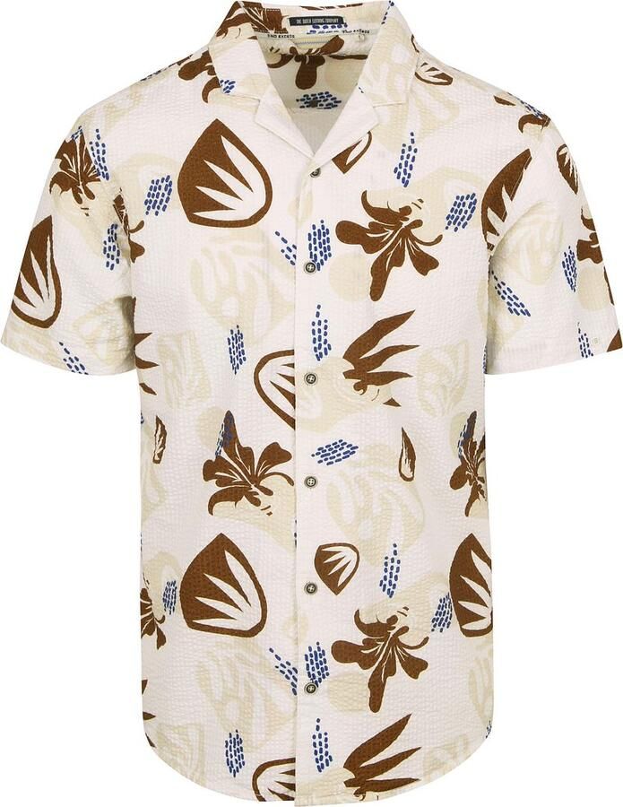 No Excess Short Sleeve Overhemd Seersucker Beige
