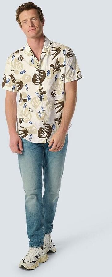 No Excess Short Sleeve Overhemd Seersucker Beige - Foto 3