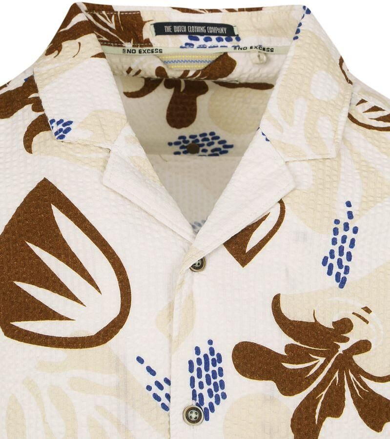 No Excess Short Sleeve Overhemd Seersucker Beige - Foto 2