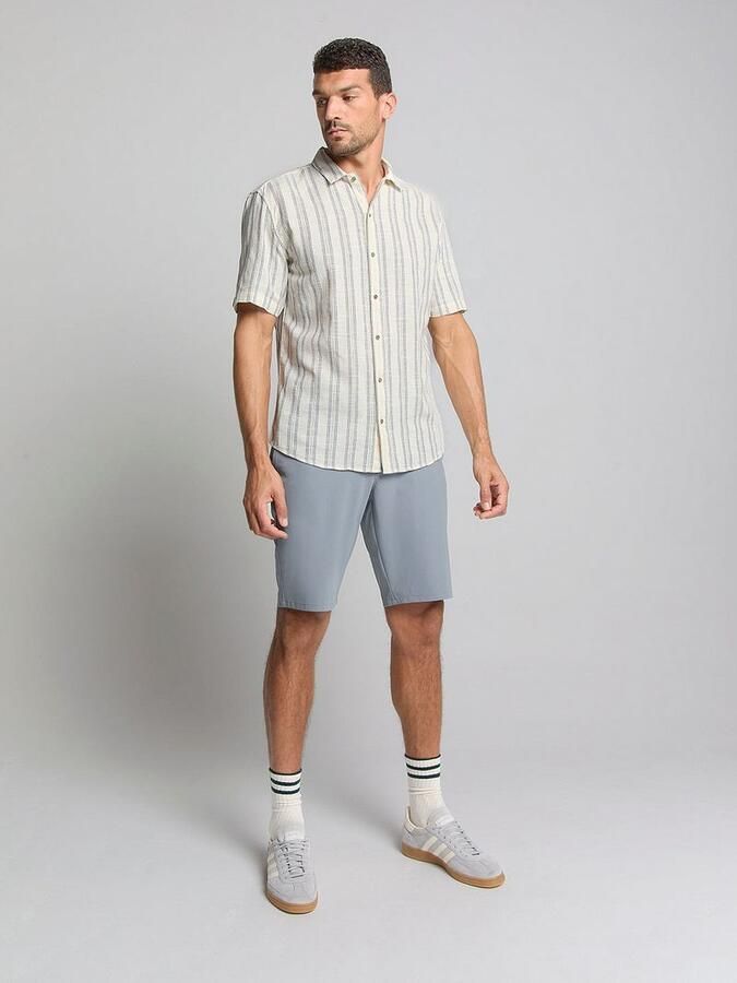 No Excess Short Sleeve Overhemd Streep Ecru - Foto 2