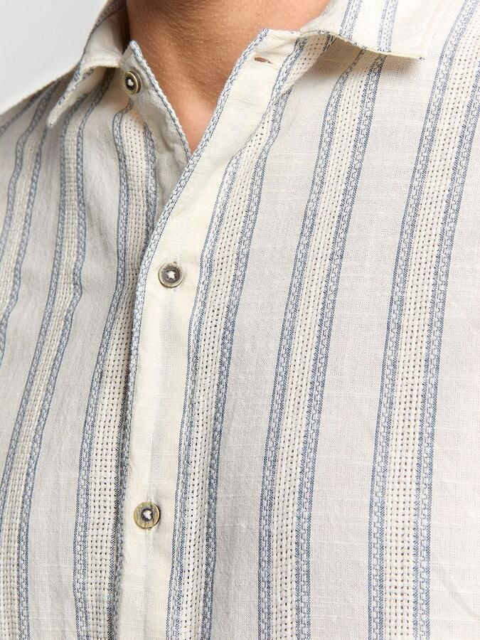 No Excess Short Sleeve Overhemd Streep Ecru - Foto 5