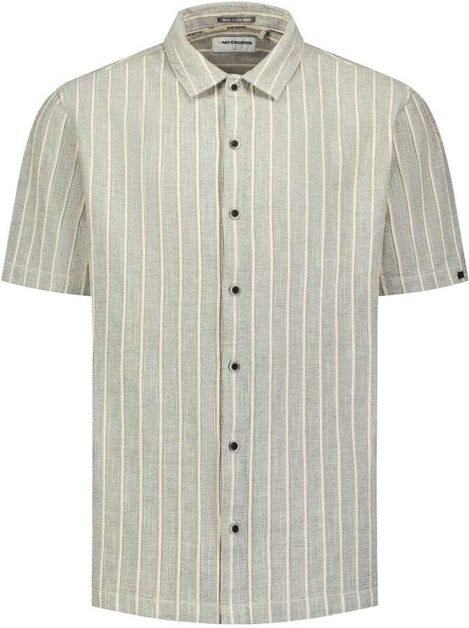 No Excess Overhemd Korte Mouw Short Sleeve Overhemd Stripe Grijs - Foto 4