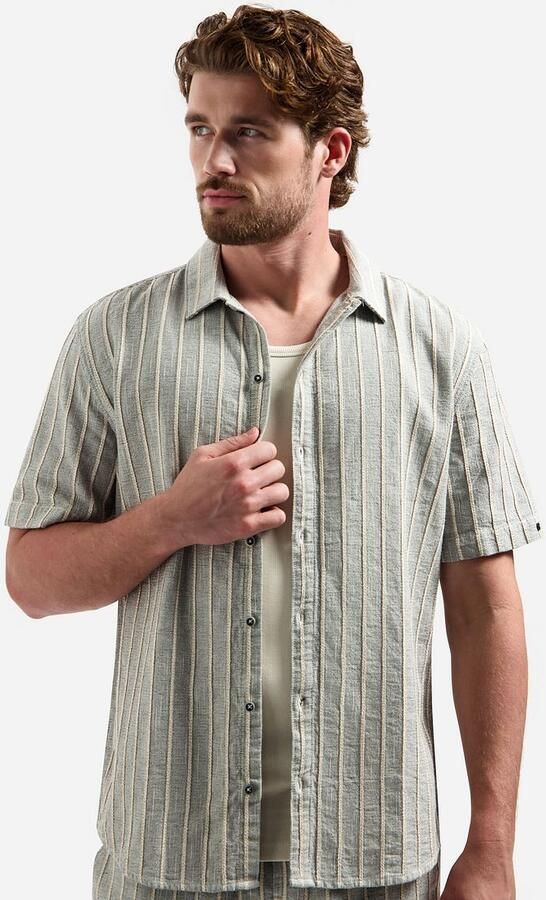 No Excess Overhemd Korte Mouw Short Sleeve Overhemd Stripe Grijs - Foto 5