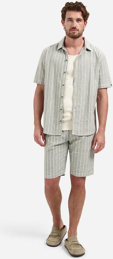 No Excess Overhemd Korte Mouw Short Sleeve Overhemd Stripe Grijs - Foto 6