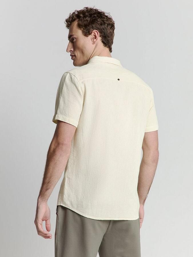 No Excess Short Sleeve Overhemd Structure Ecru - Foto 4