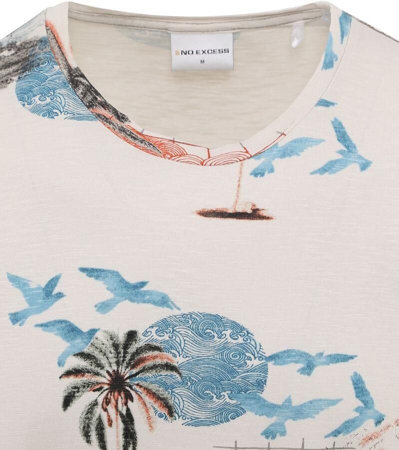 No Excess No-Excess T-Shirt Print Ecru Beige Heren - Foto 3