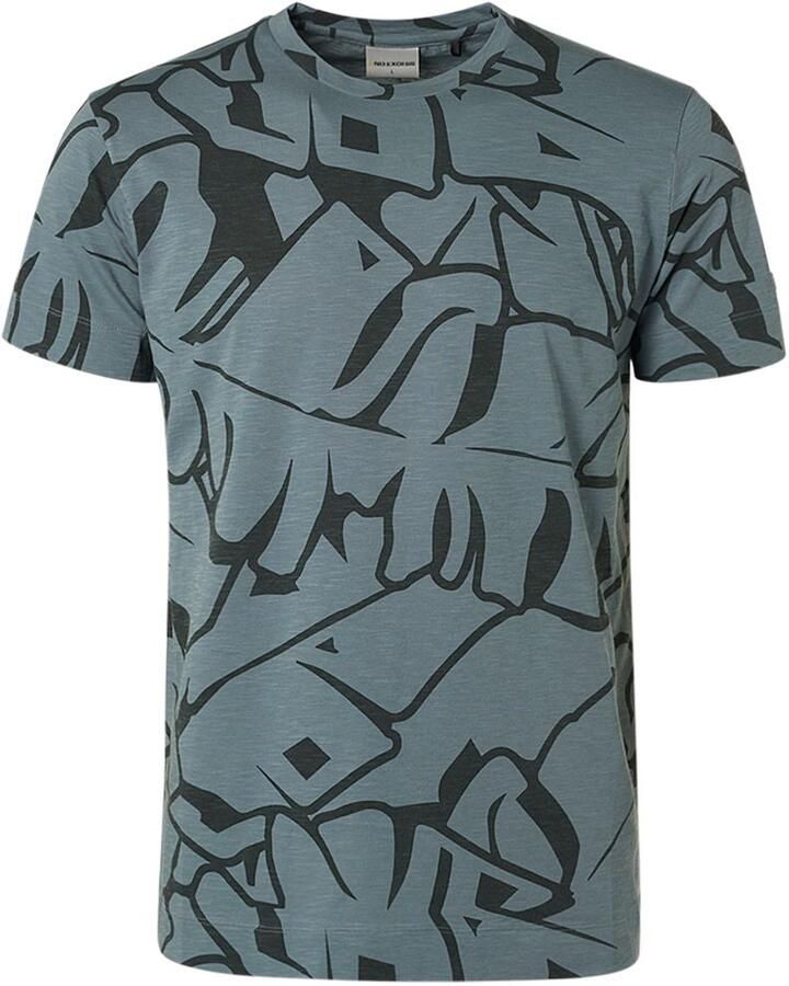 No Excess T-Shirt Print Staalblauw