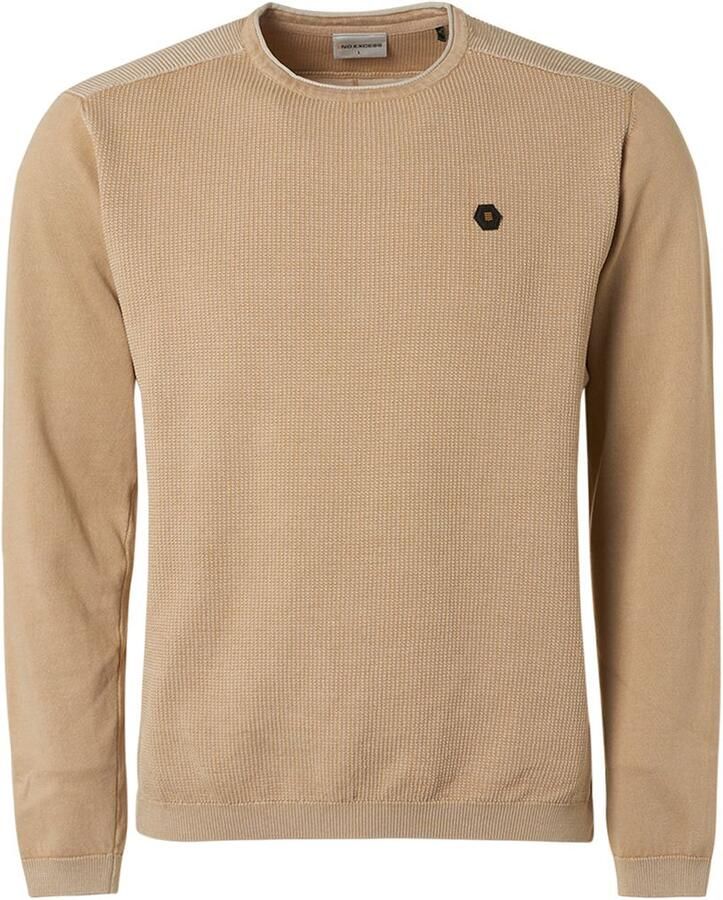 No Excess Round-neck Knitwear Beige Heren