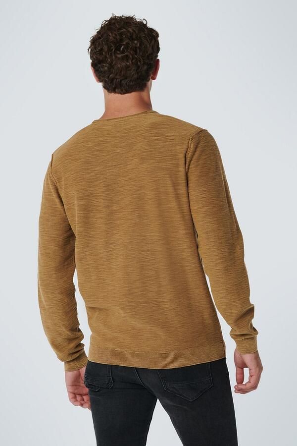 No Excess Pullover crewneck slub garment dyed dark fudge Bruin Heren - Foto 2