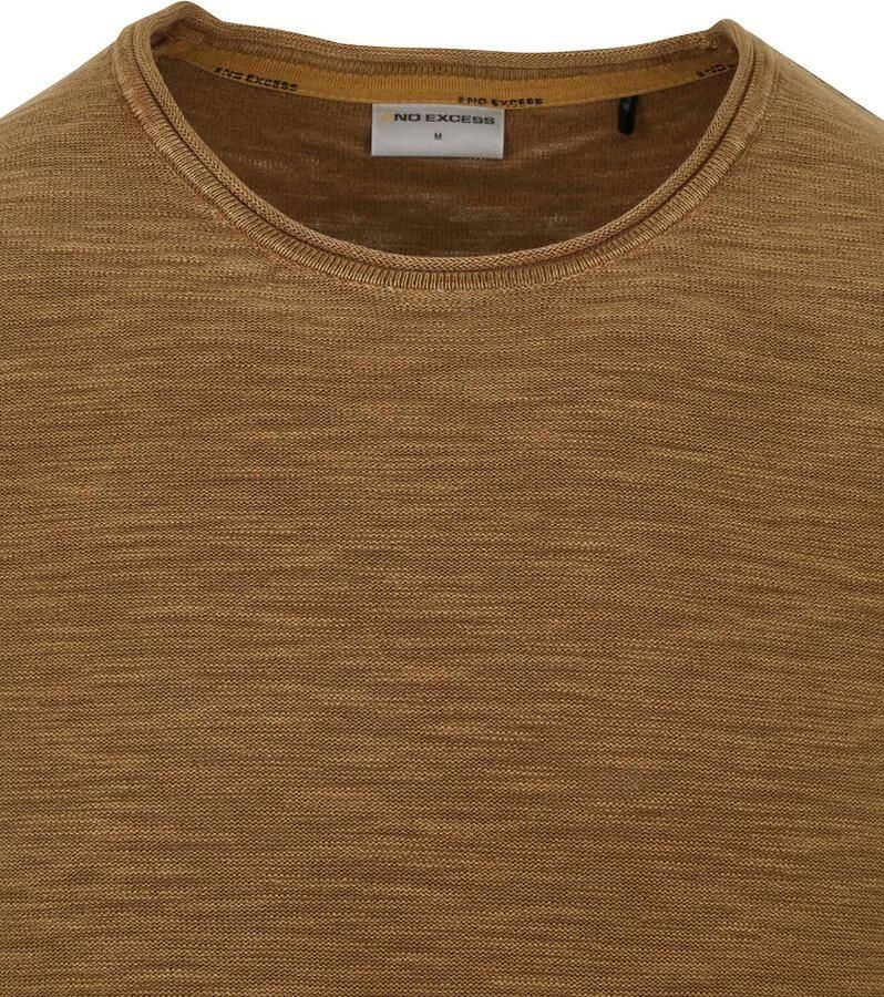 No Excess Pullover crewneck slub garment dyed dark fudge Bruin Heren - Foto 5