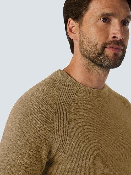 No Excess Trui Ribknit Khaki - Foto 4