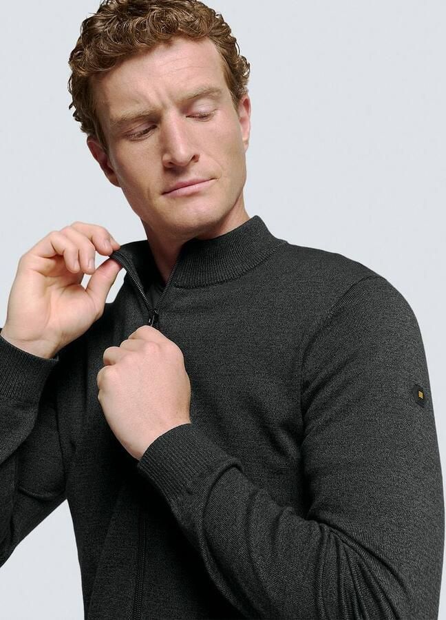 No Excess vest fijn gebreid antraciet - Foto 4