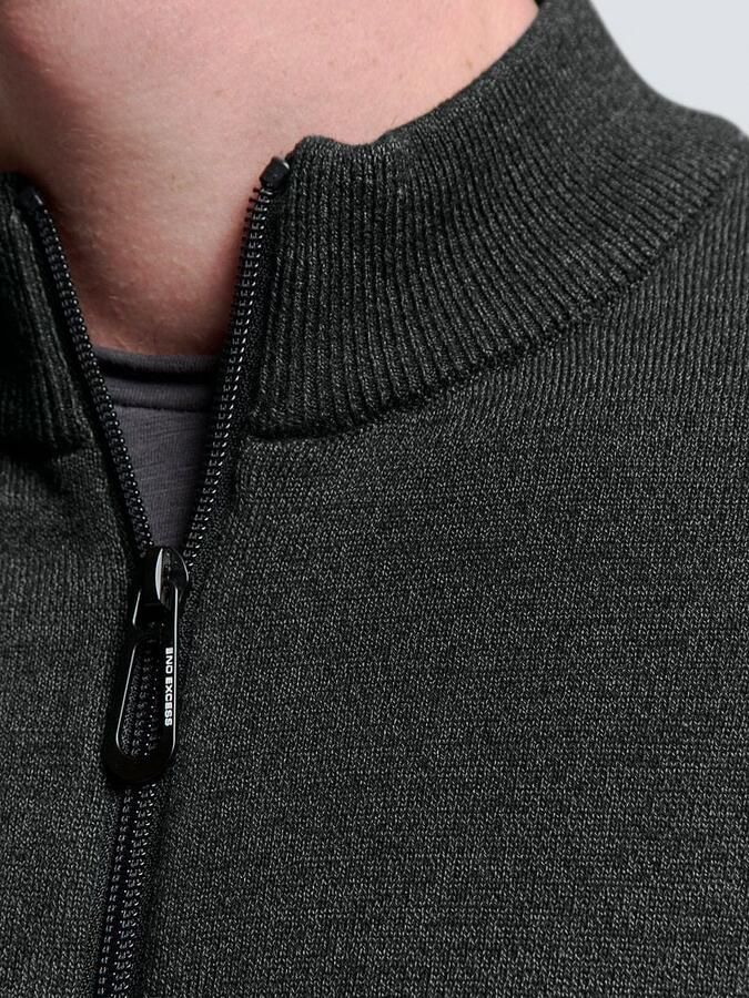 No Excess vest fijn gebreid antraciet - Foto 3