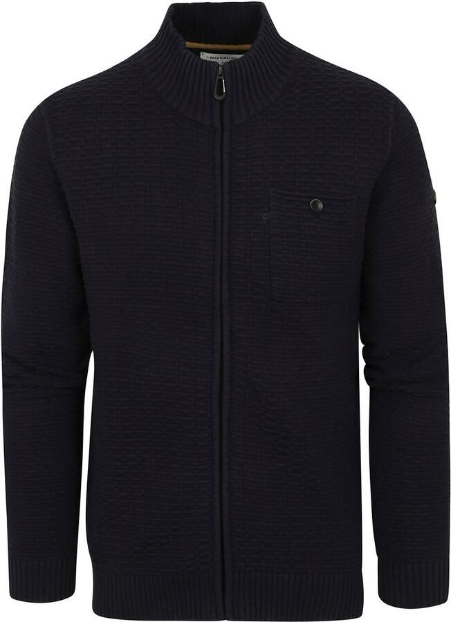 No Excess Cardigan jacquard responsible choic ink Blauw Heren - Foto 2